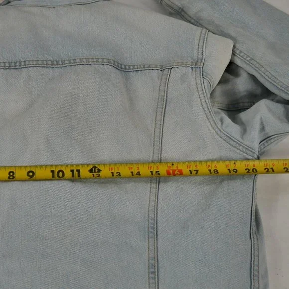 Levi’s Sherpa Fleece Lined Denim Trucker Jacket Light Blue Mens Small